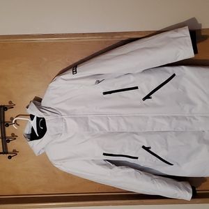 DKNY Men's Ultra Loft Full Length Quilted Parka, White, Size Medium